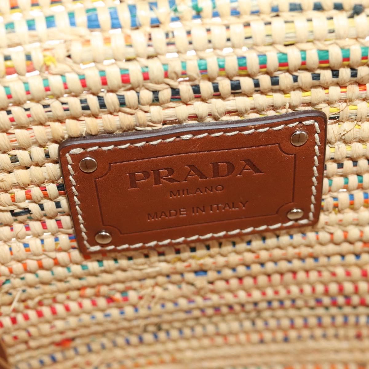 PRADA Tote Bag Raffia Beige Auth 167416SM - Jerrillo image 9