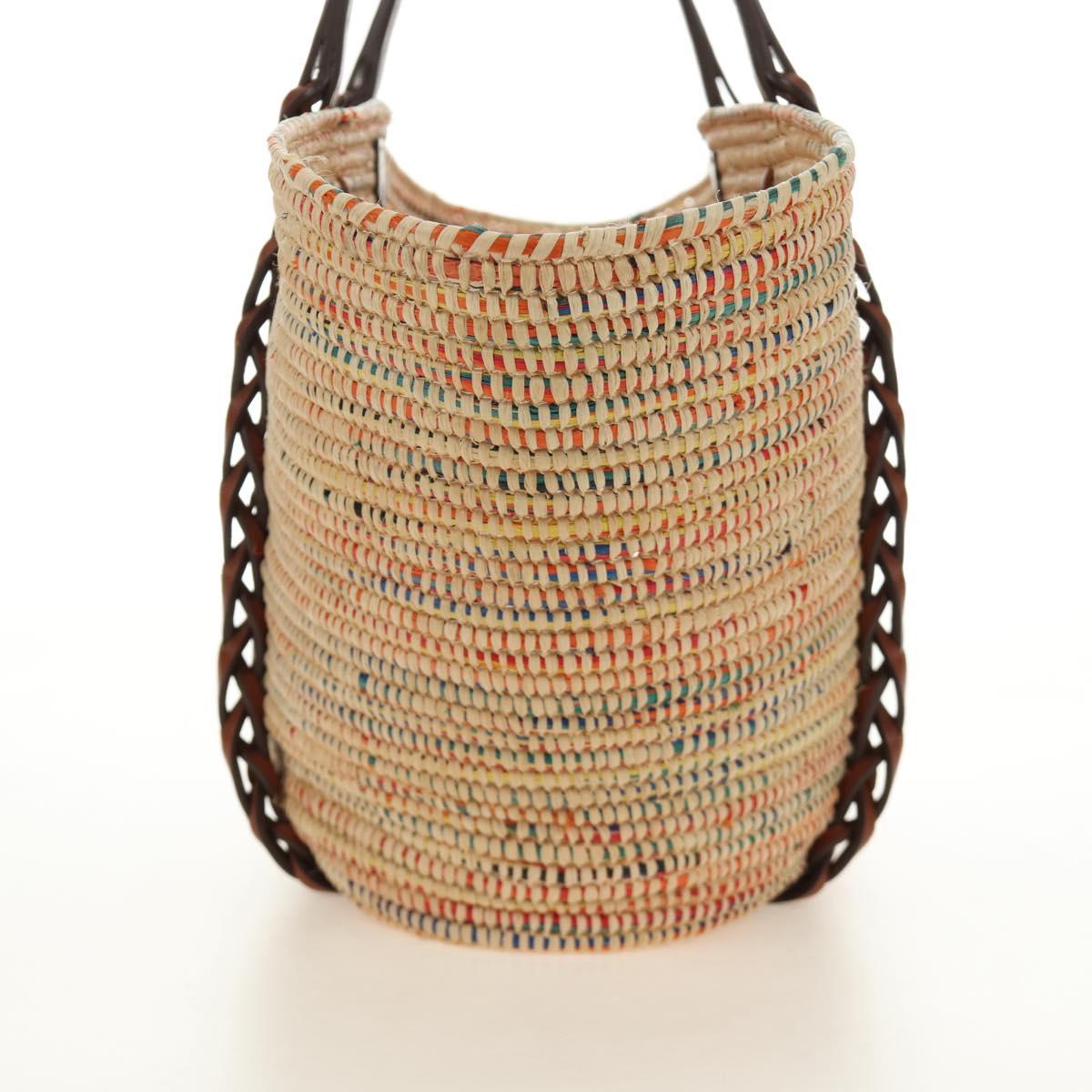 PRADA Tote Bag Raffia Beige Auth 167416SM - Jerrillo image 3