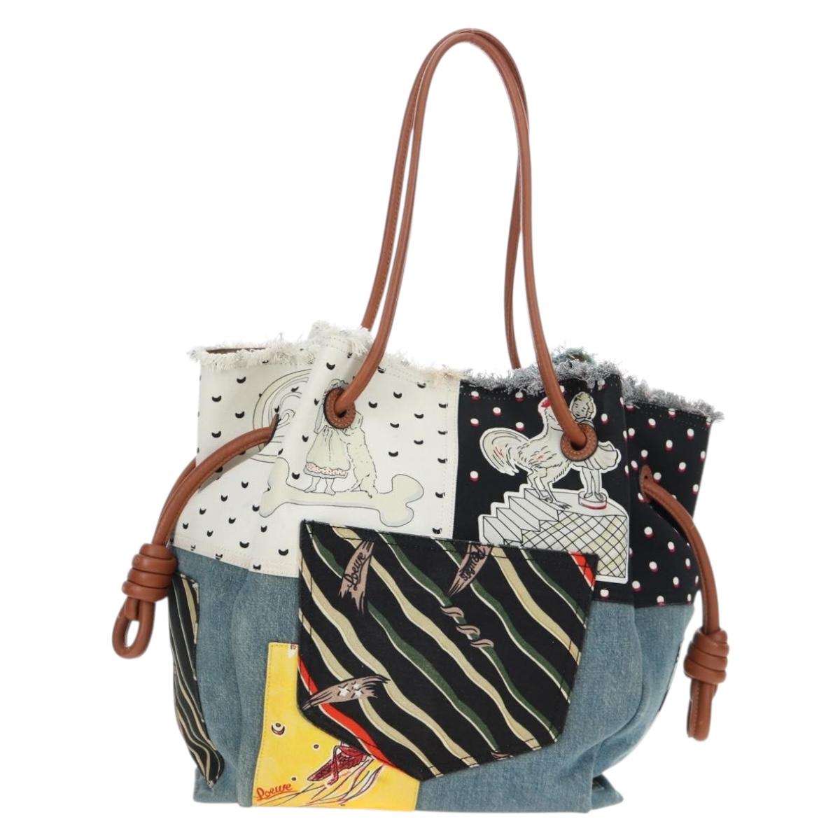 LOEWE x Paula's IBIZA Collection Flamenco Knots Denim Blue Brown Auth 167453V - Jerrillo image 3