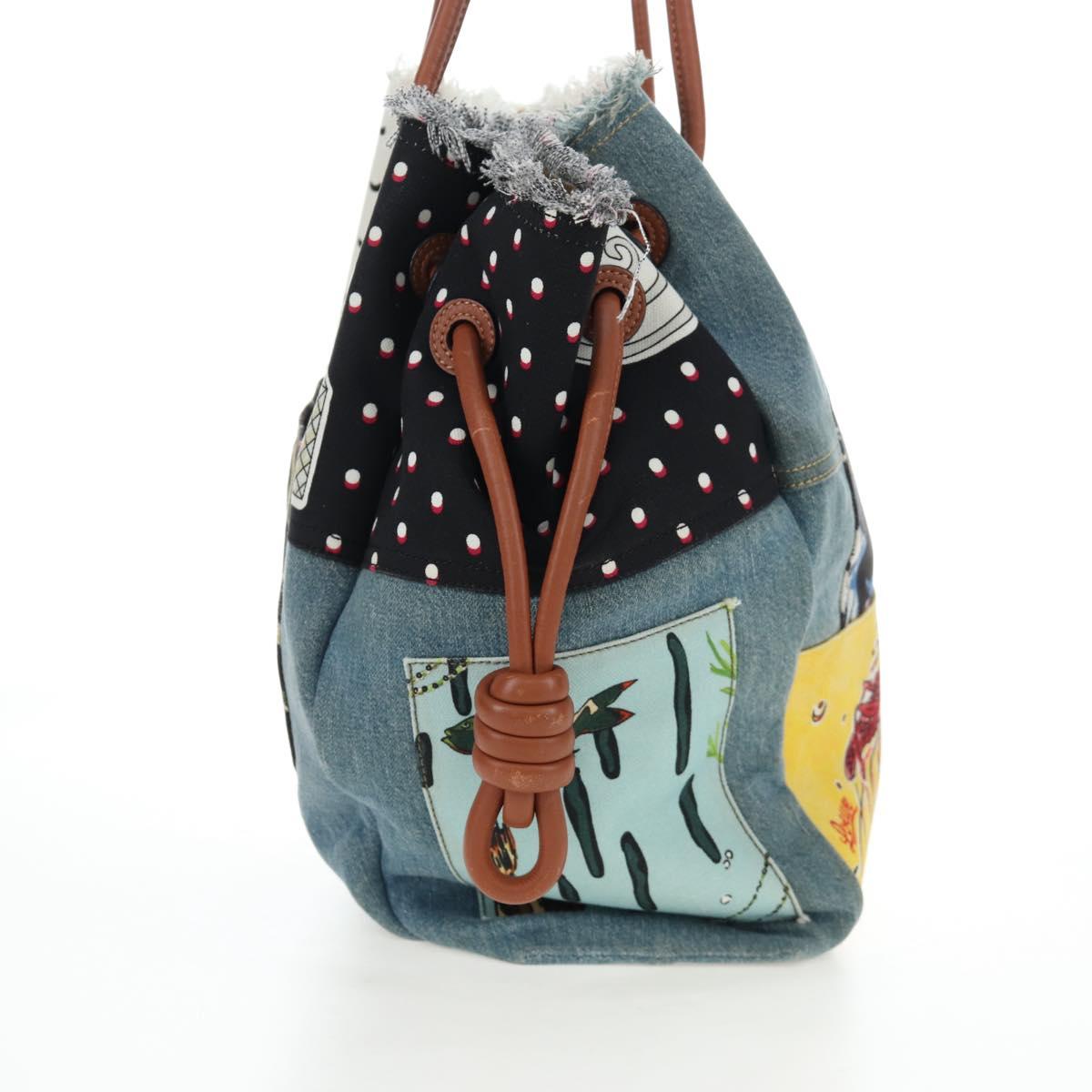 LOEWE x Paula's IBIZA Collection Flamenco Knots Denim Blue Brown Auth 167453V - Jerrillo image 5