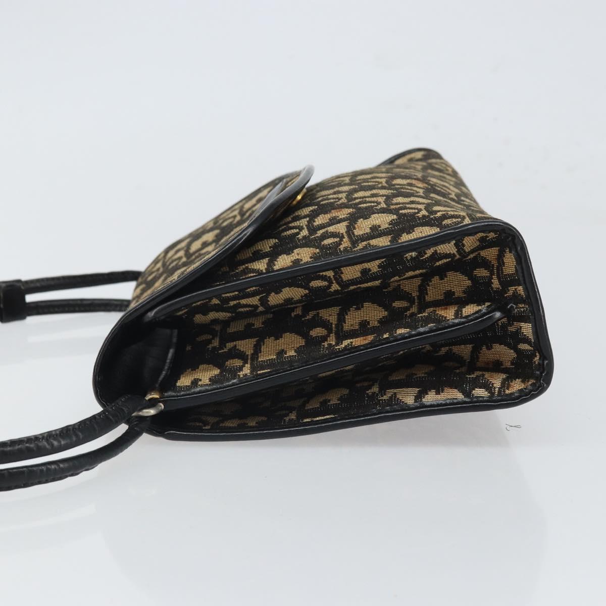 Christian Dior Trotter Canvas Shoulder Bag Navy Gold Auth 168551 - Jerrillo image 4