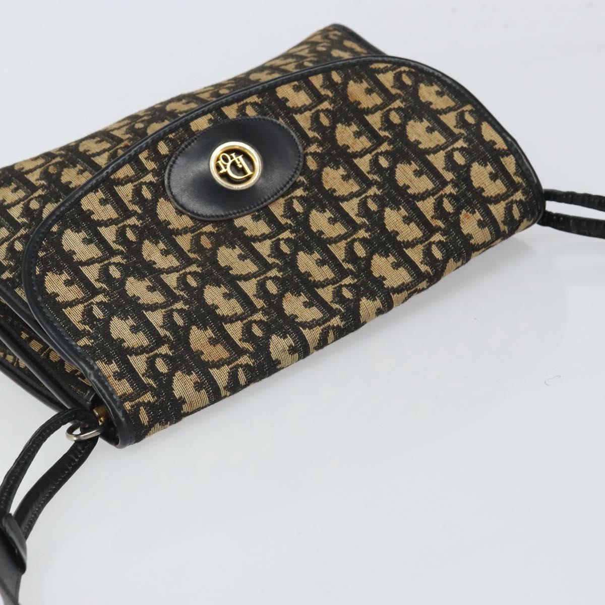 Christian Dior Trotter Canvas Shoulder Bag Navy Gold Auth 168551 - Jerrillo image 6