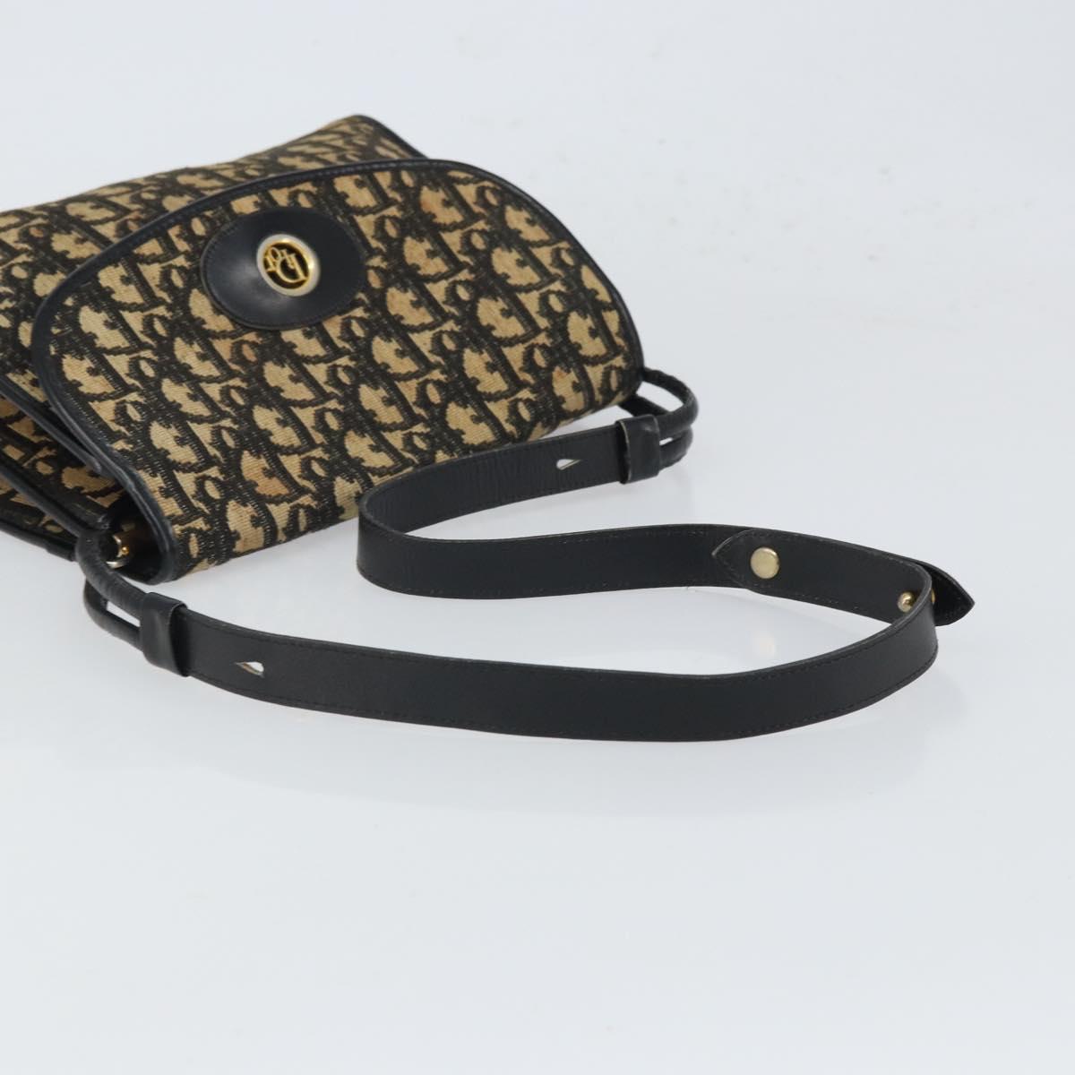 Christian Dior Trotter Canvas Shoulder Bag Navy Gold Auth 168551 - Jerrillo image 7