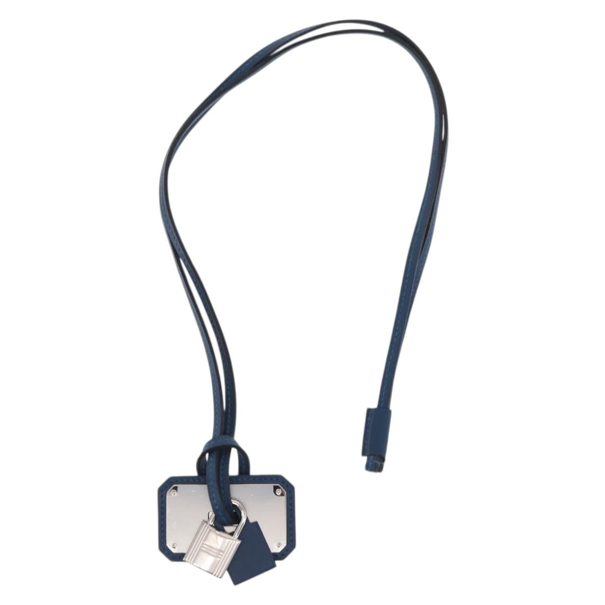 HERMES Okelley GM Necklace Leather Navy Auth 169915SAV - Jerrillo image 2