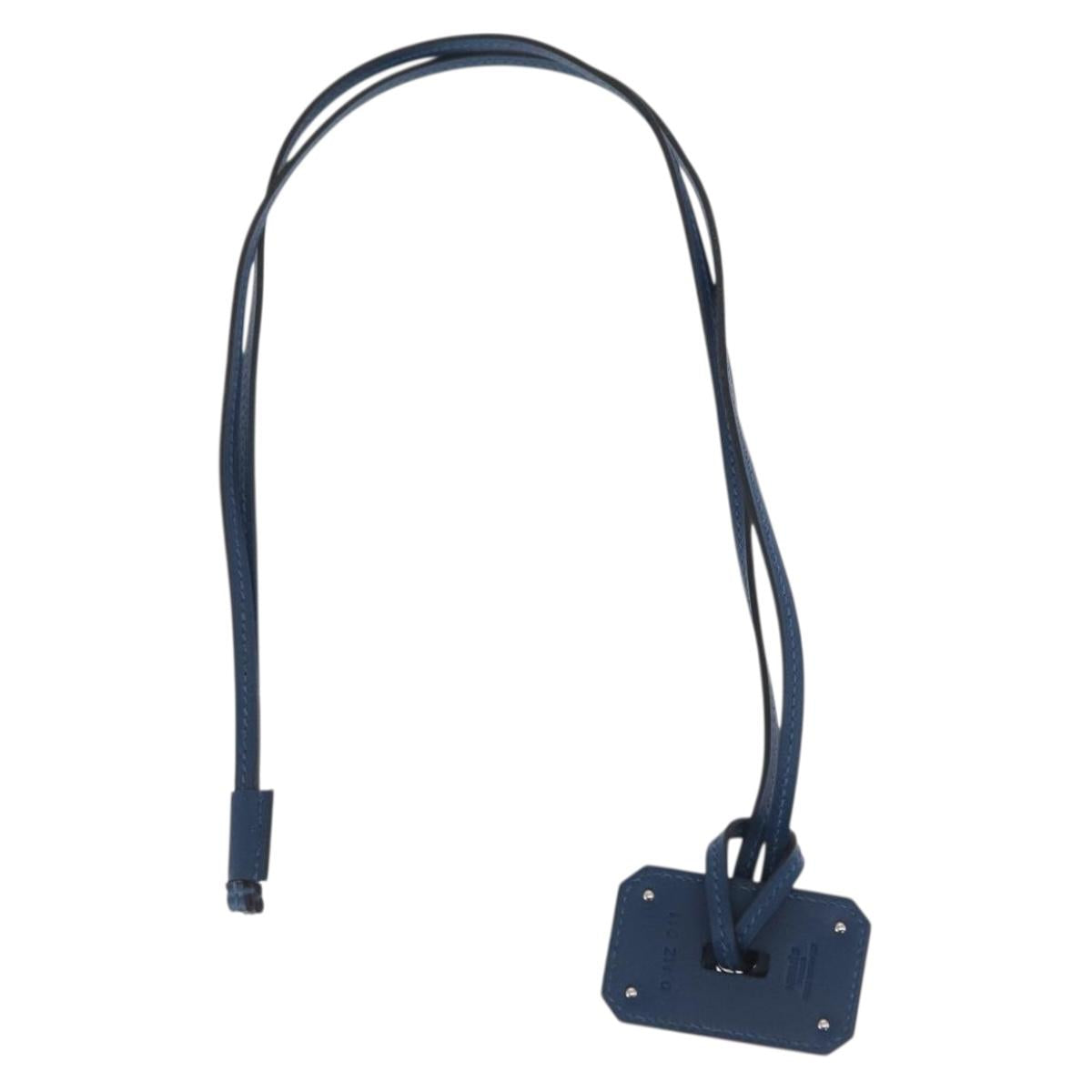 HERMES Okelley GM Necklace Leather Navy Auth 169915SAV - Jerrillo image 7
