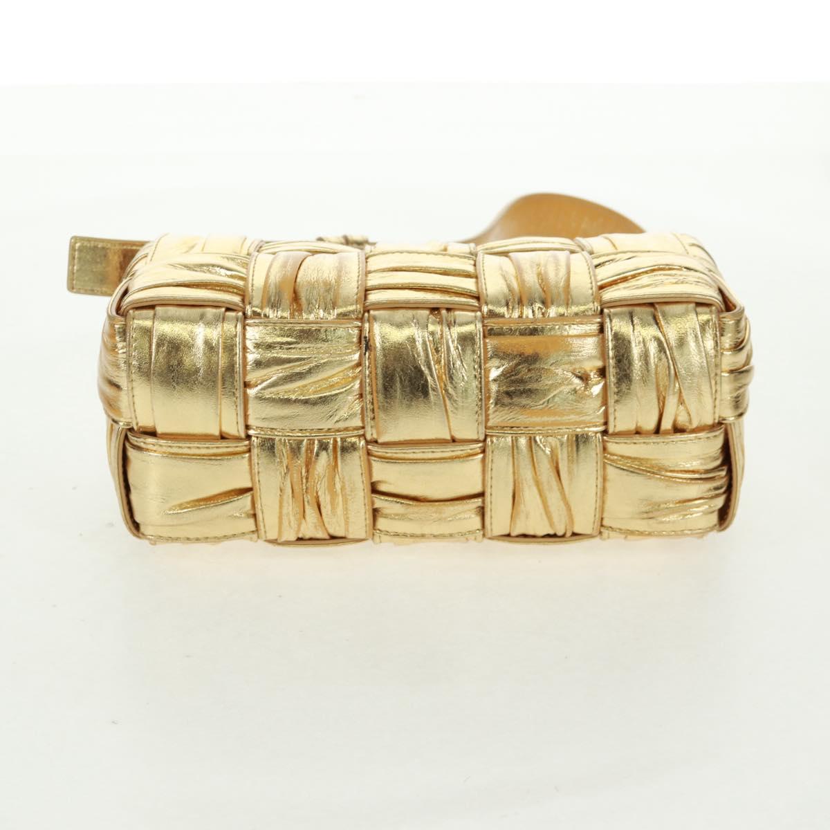 BOTTEGA VENETA MAXI INTRECCIATO Cassette Shoulder Bag Leather Gold Auth 170792 - Jerrillo image 5