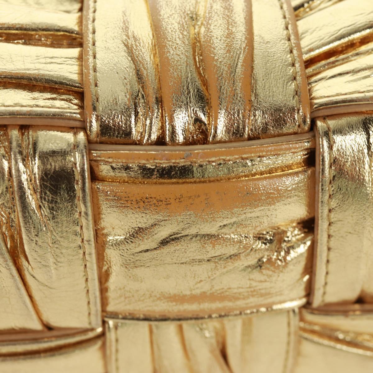 BOTTEGA VENETA MAXI INTRECCIATO Cassette Shoulder Bag Leather Gold Auth 170792 - Jerrillo image 6