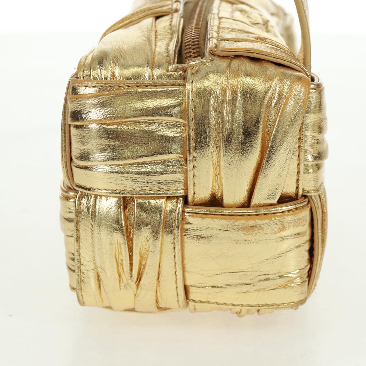 BOTTEGA VENETA MAXI INTRECCIATO Cassette Shoulder Bag Leather Gold Auth 170792 - Jerrillo image 3