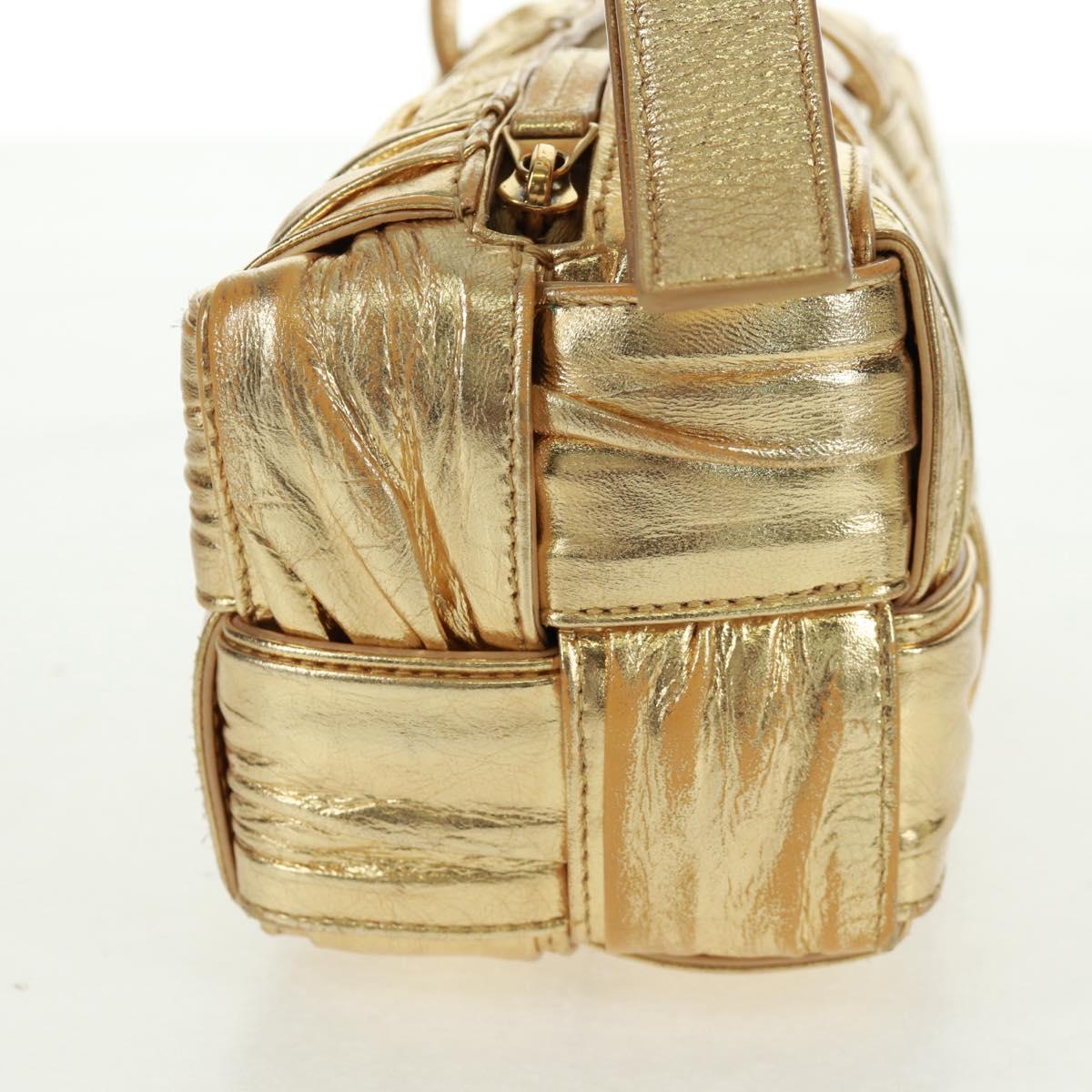 BOTTEGA VENETA MAXI INTRECCIATO Cassette Shoulder Bag Leather Gold Auth 170792 - Jerrillo image 4
