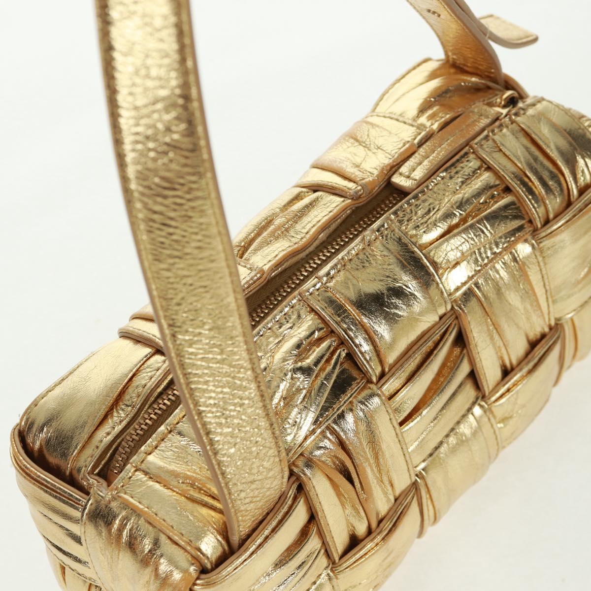 BOTTEGA VENETA MAXI INTRECCIATO Cassette Shoulder Bag Leather Gold Auth 170792 - Jerrillo image 7