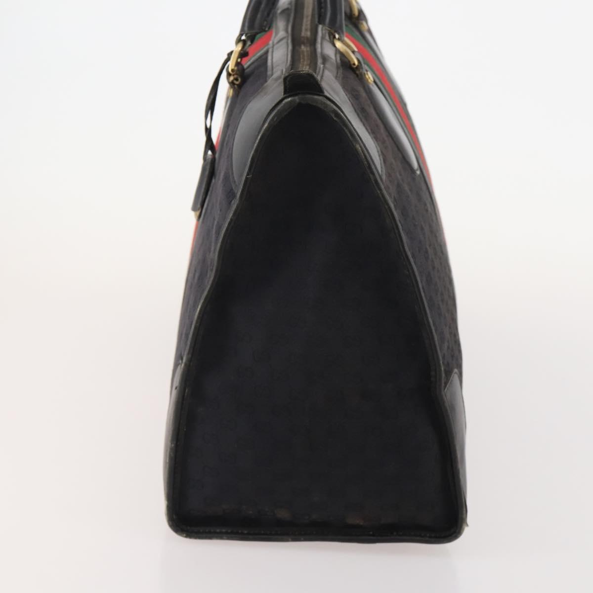 GUCCI GG Canvas Web Sherry Line Boston Bag Black Gold Auth 175830A - Jerrillo image 3