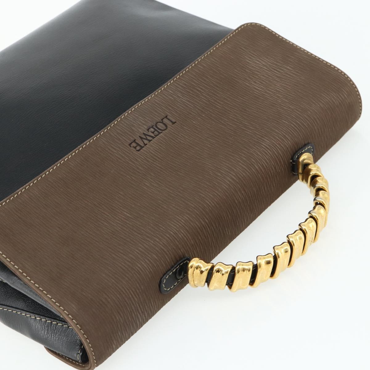 LOEWE Velazquez Hand Bag Leather Black Gold Auth 178120A - Jerrillo image 6