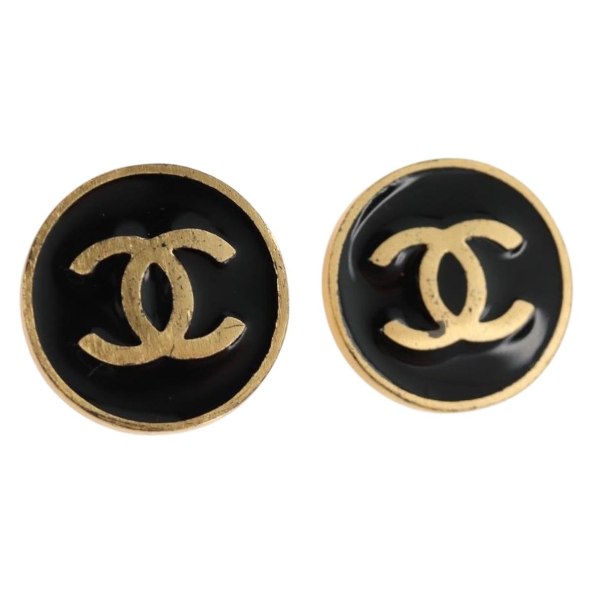 CHANEL Earring metal Gold Tone CC Auth 180939M - Jerrillo