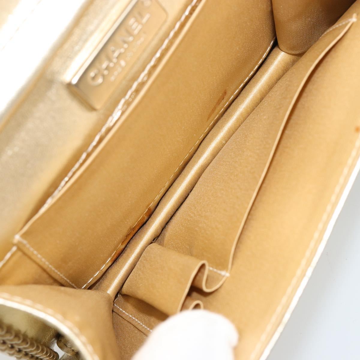 CHANEL Chain Shoulder Bag Lamb Skin Gold CC Auth 182577A - Jerrillo image 9