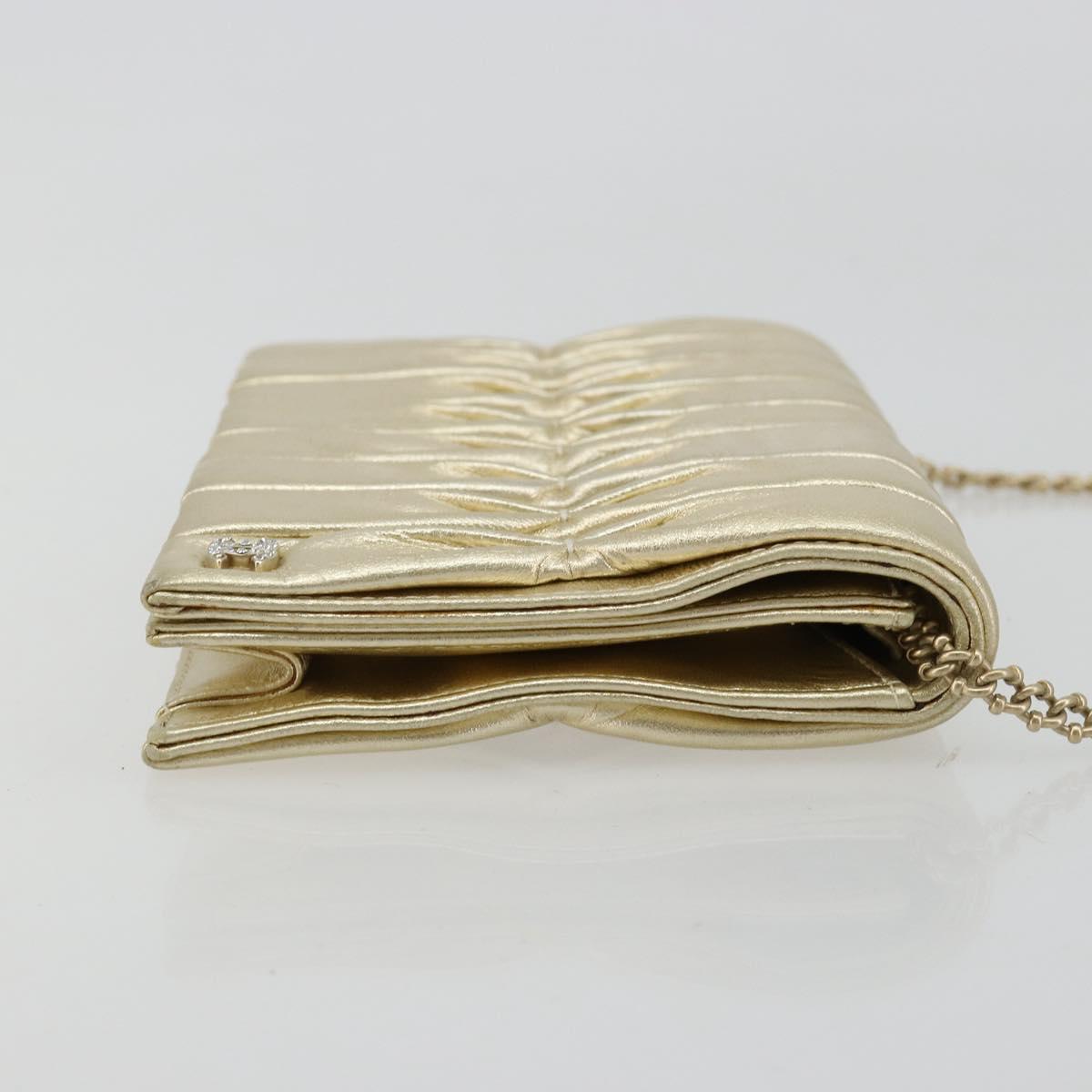 CHANEL Chain Shoulder Bag Lamb Skin Gold CC Auth 182577A - Jerrillo image 3