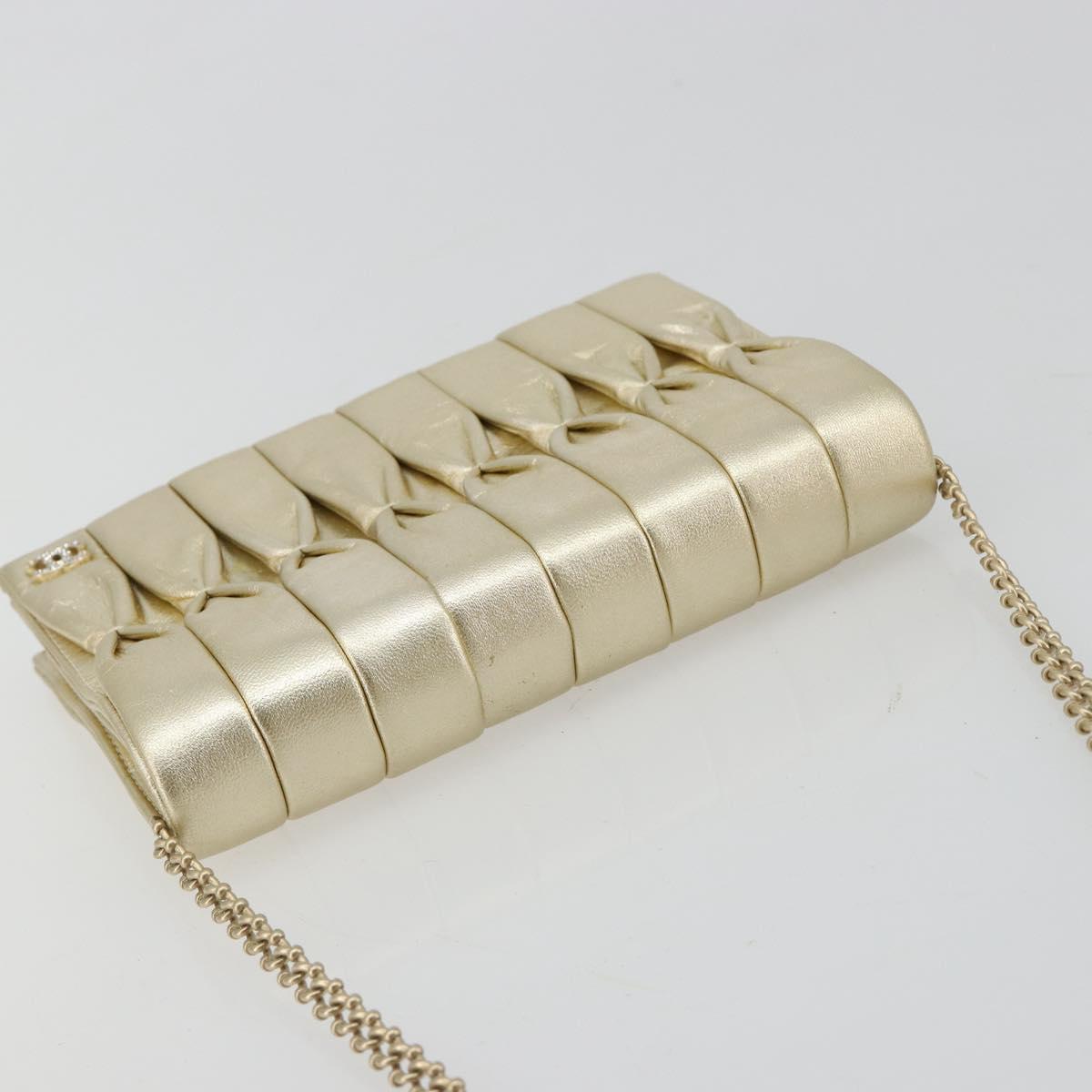 CHANEL Chain Shoulder Bag Lamb Skin Gold CC Auth 182577A - Jerrillo image 6