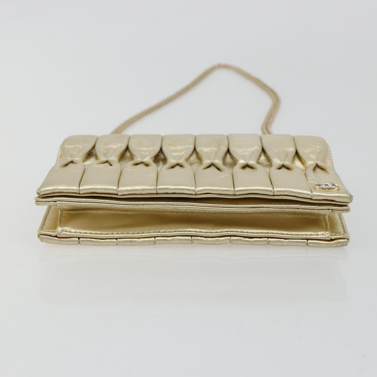 CHANEL Chain Shoulder Bag Lamb Skin Gold CC Auth 182577A - Jerrillo image 5