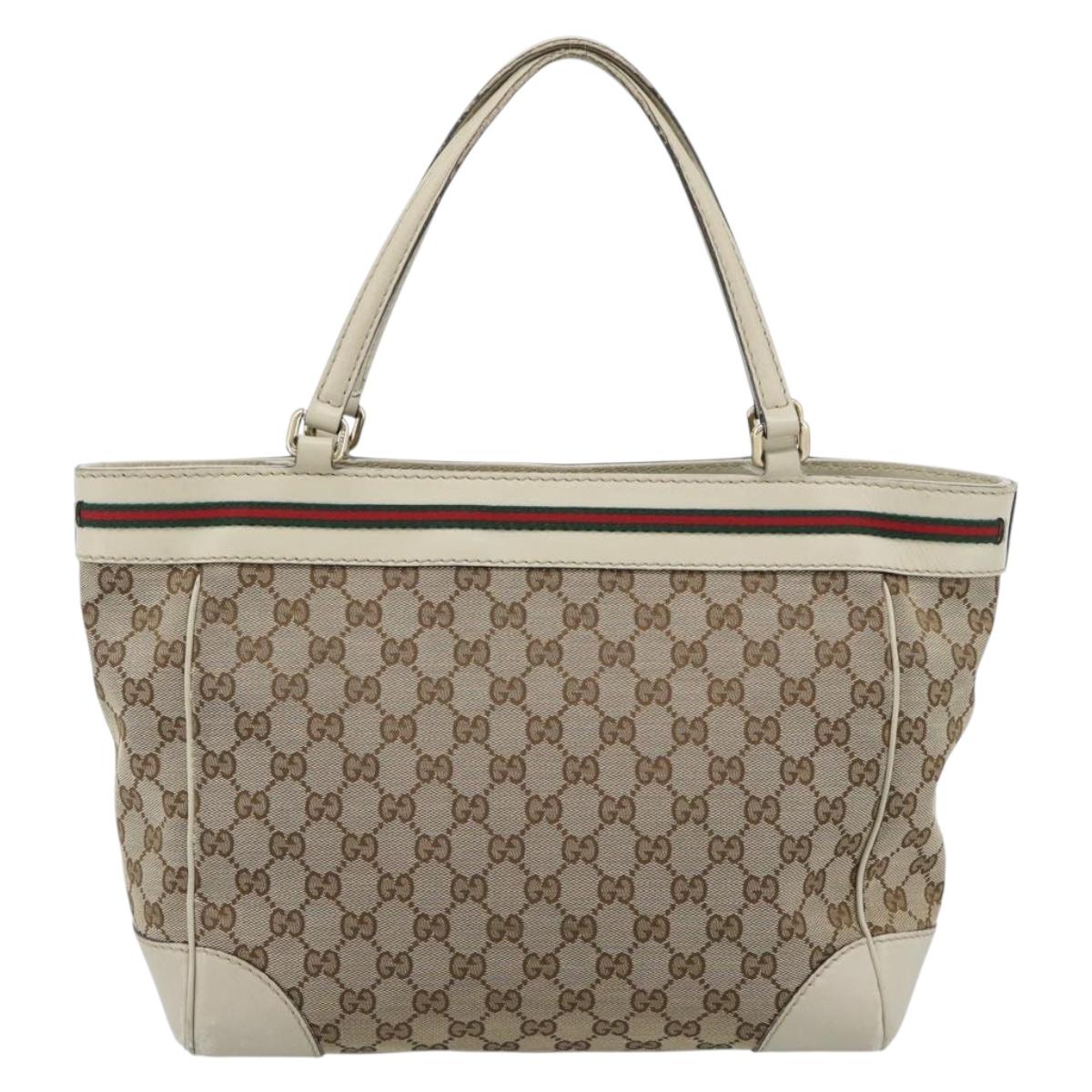 GUCCI GG Canvas Princi Web Sherry Line Tote Bag Beige Gold 257061 Auth 183725 - Jerrillo image 2