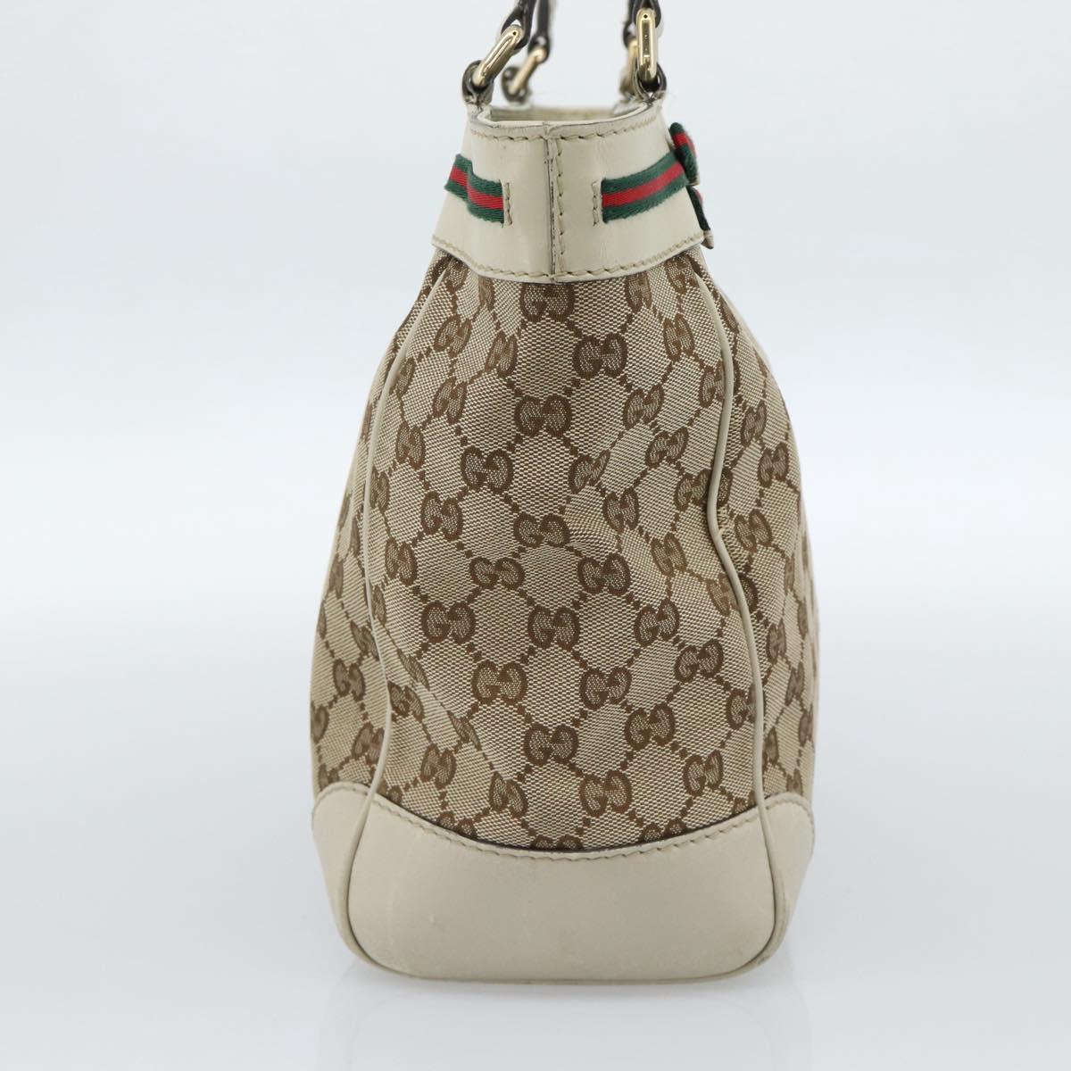 GUCCI GG Canvas Princi Web Sherry Line Tote Bag Beige Gold 257061 Auth 183725 - Jerrillo image 3