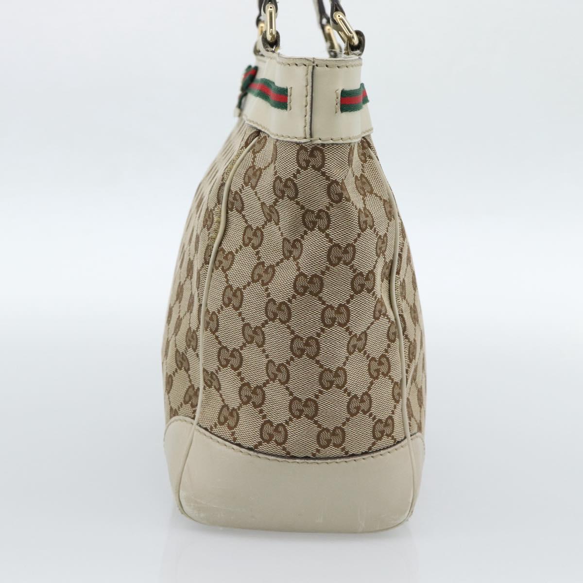 GUCCI GG Canvas Princi Web Sherry Line Tote Bag Beige Gold 257061 Auth 183725 - Jerrillo image 4