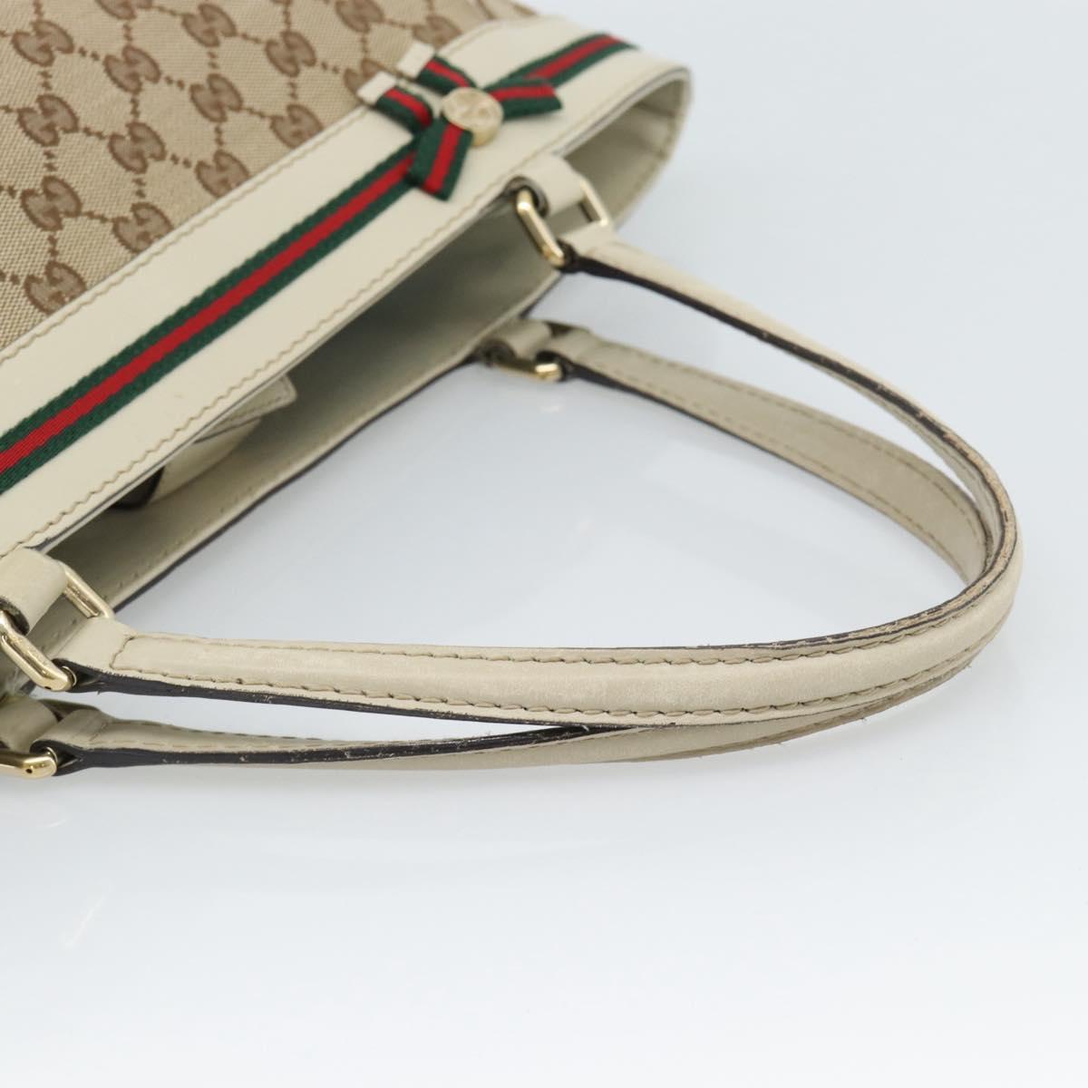 GUCCI GG Canvas Princi Web Sherry Line Tote Bag Beige Gold 257061 Auth 183725 - Jerrillo image 7