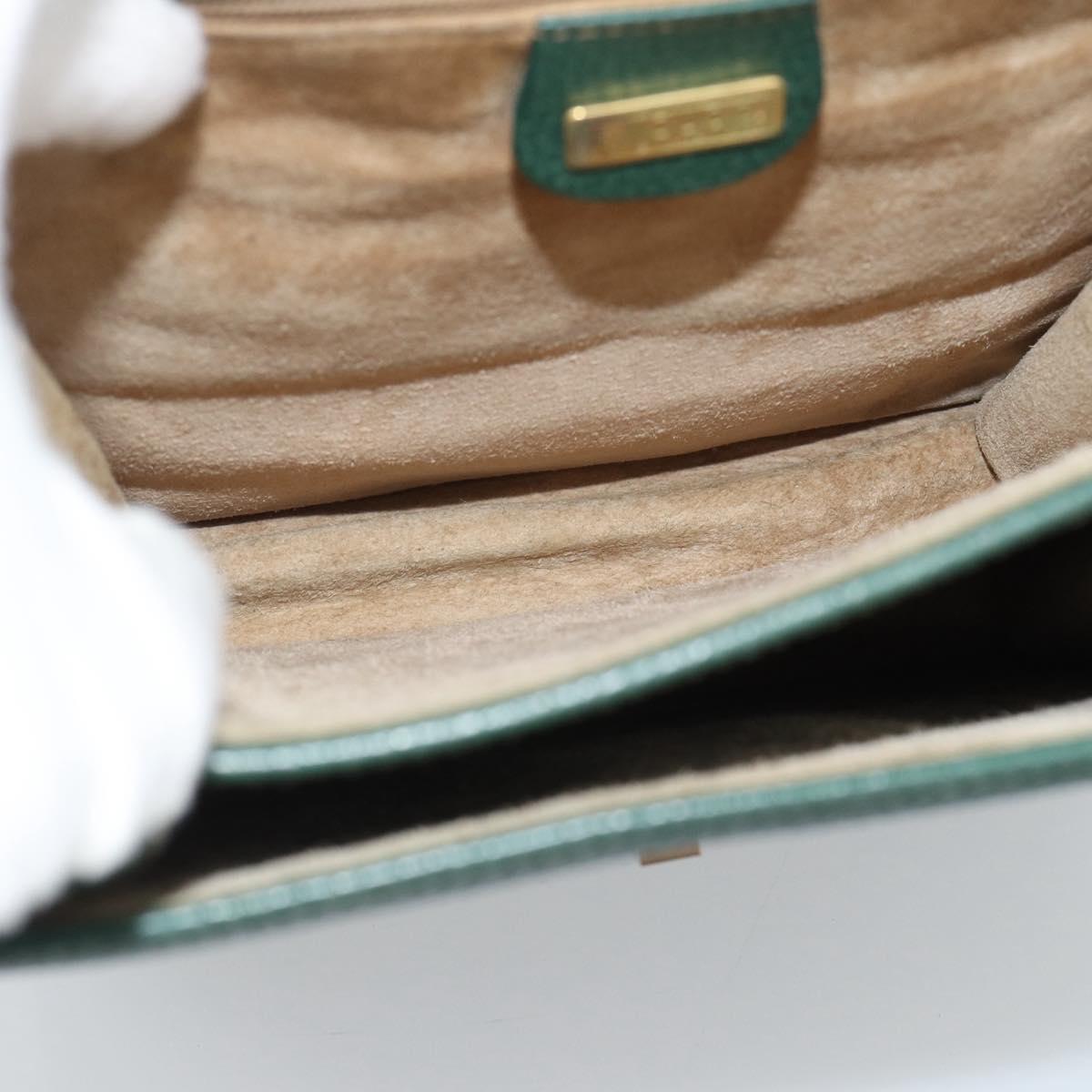 GUCCI Hand Bag Leather Green Gold Auth 184457 - Jerrillo image 10