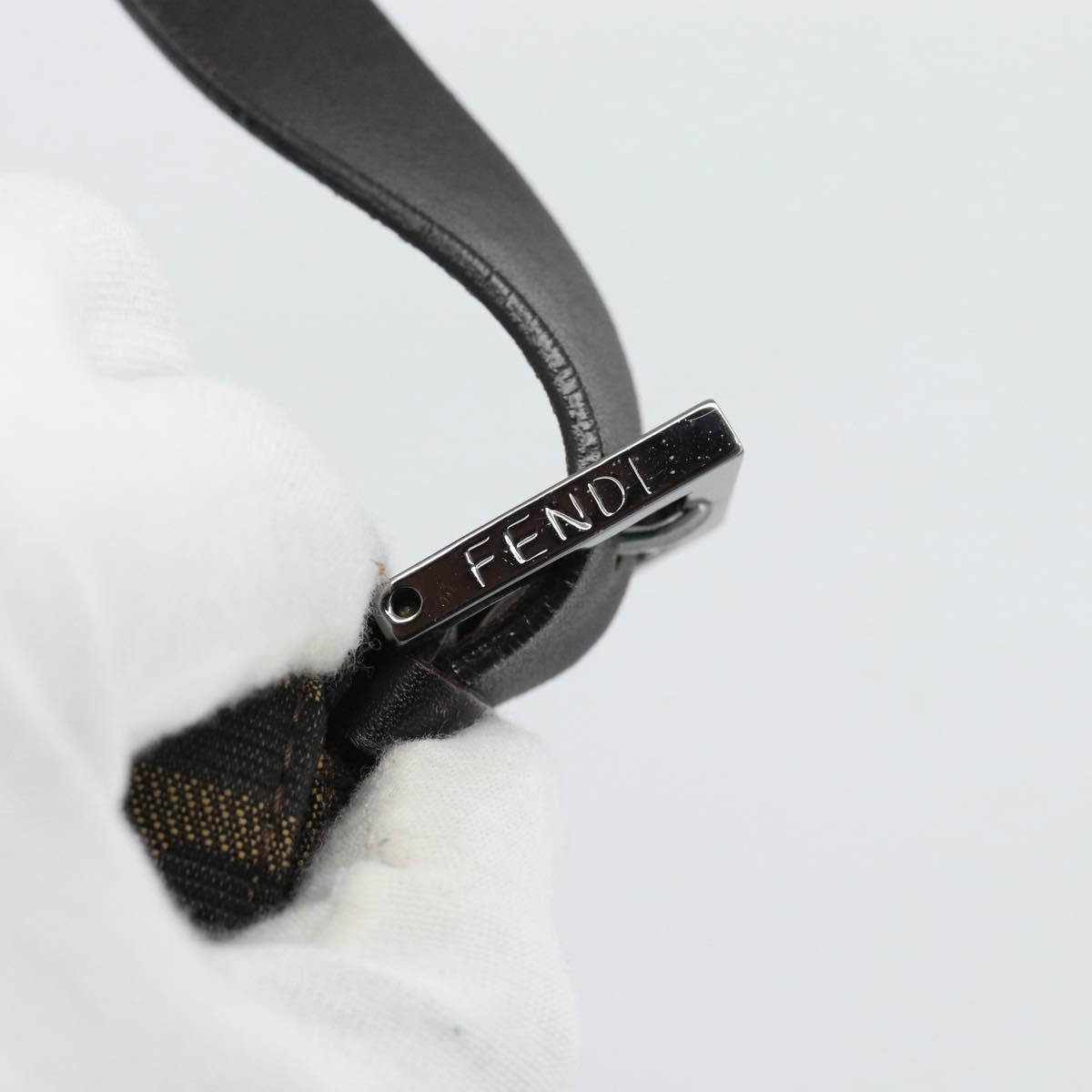 FENDI Zucca Canvas Mamma Baguette Shoulder Bag Black Brown Auth 185432V - Jerrillo image 10