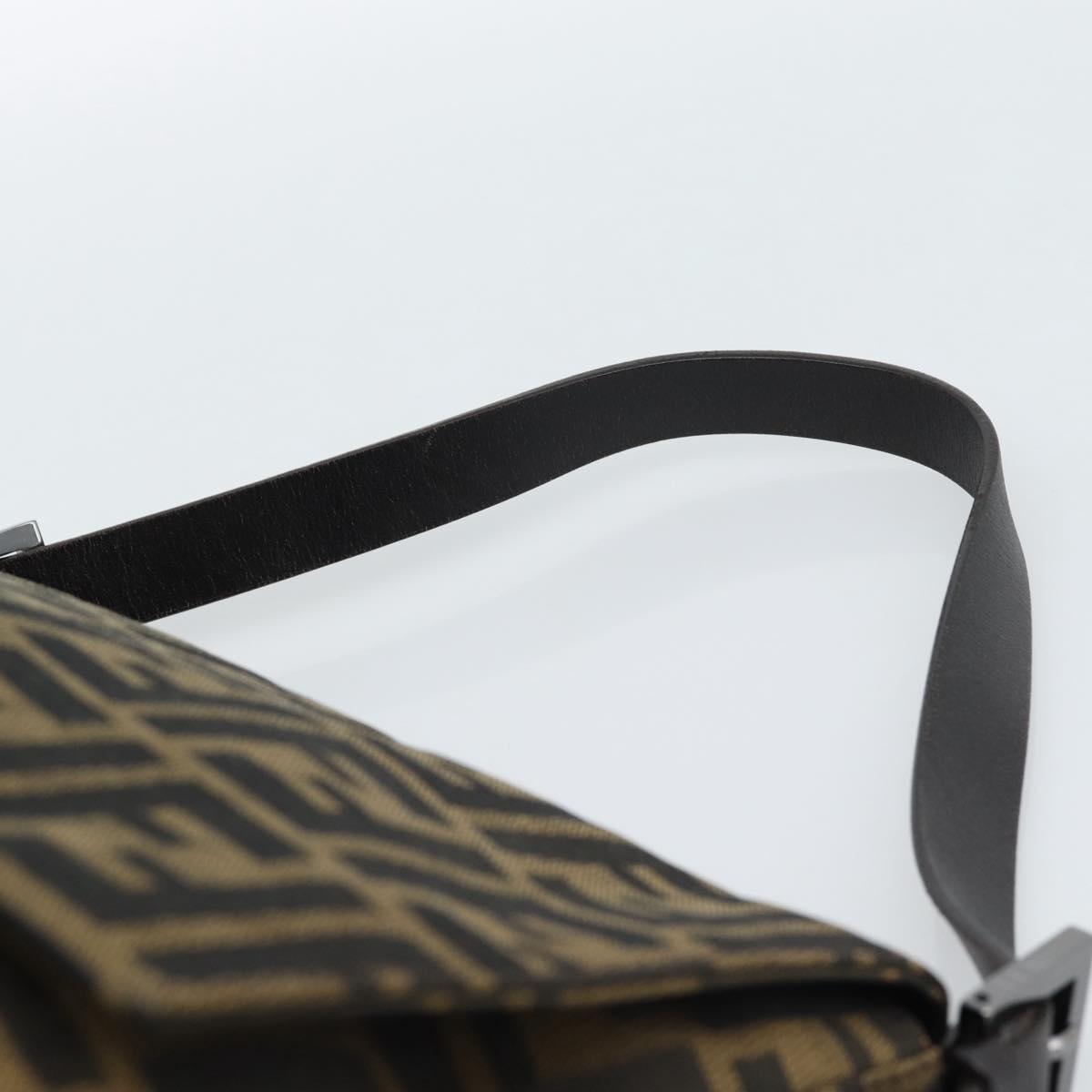 FENDI Zucca Canvas Mamma Baguette Shoulder Bag Black Brown Auth 185432V - Jerrillo image 8