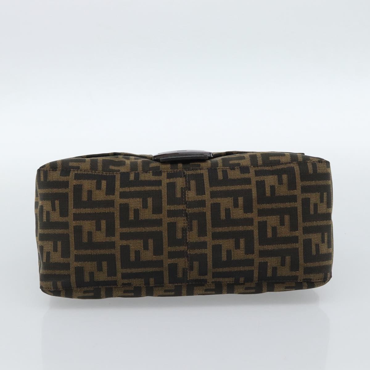 FENDI Zucca Canvas Mamma Baguette Shoulder Bag Black Brown Auth 185432V - Jerrillo image 5
