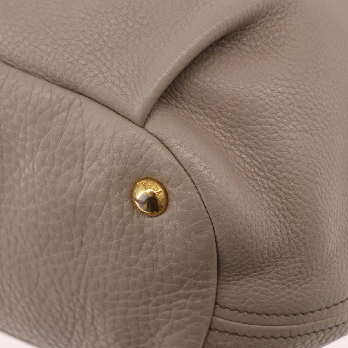 PRADA Tote Bag Leather 2way Beige Gold Auth 185585A - Jerrillo image 10