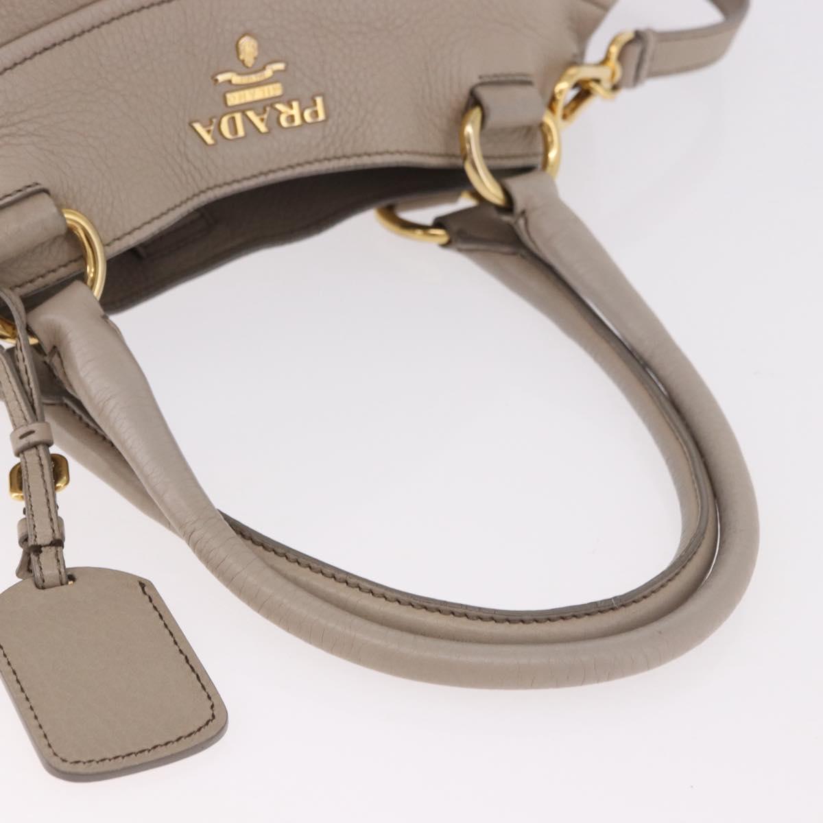 PRADA Tote Bag Leather 2way Beige Gold Auth 185585A - Jerrillo image 7