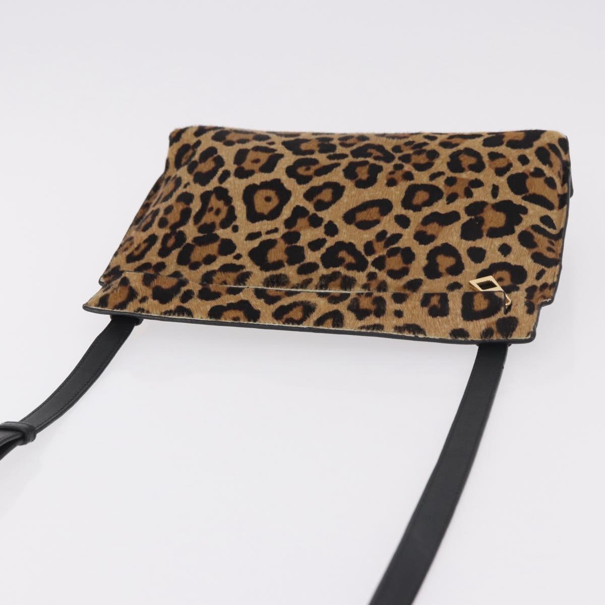 LOEWE Shoulder Bag Harako Leather Brown Gold Auth 185738A - Jerrillo image 6