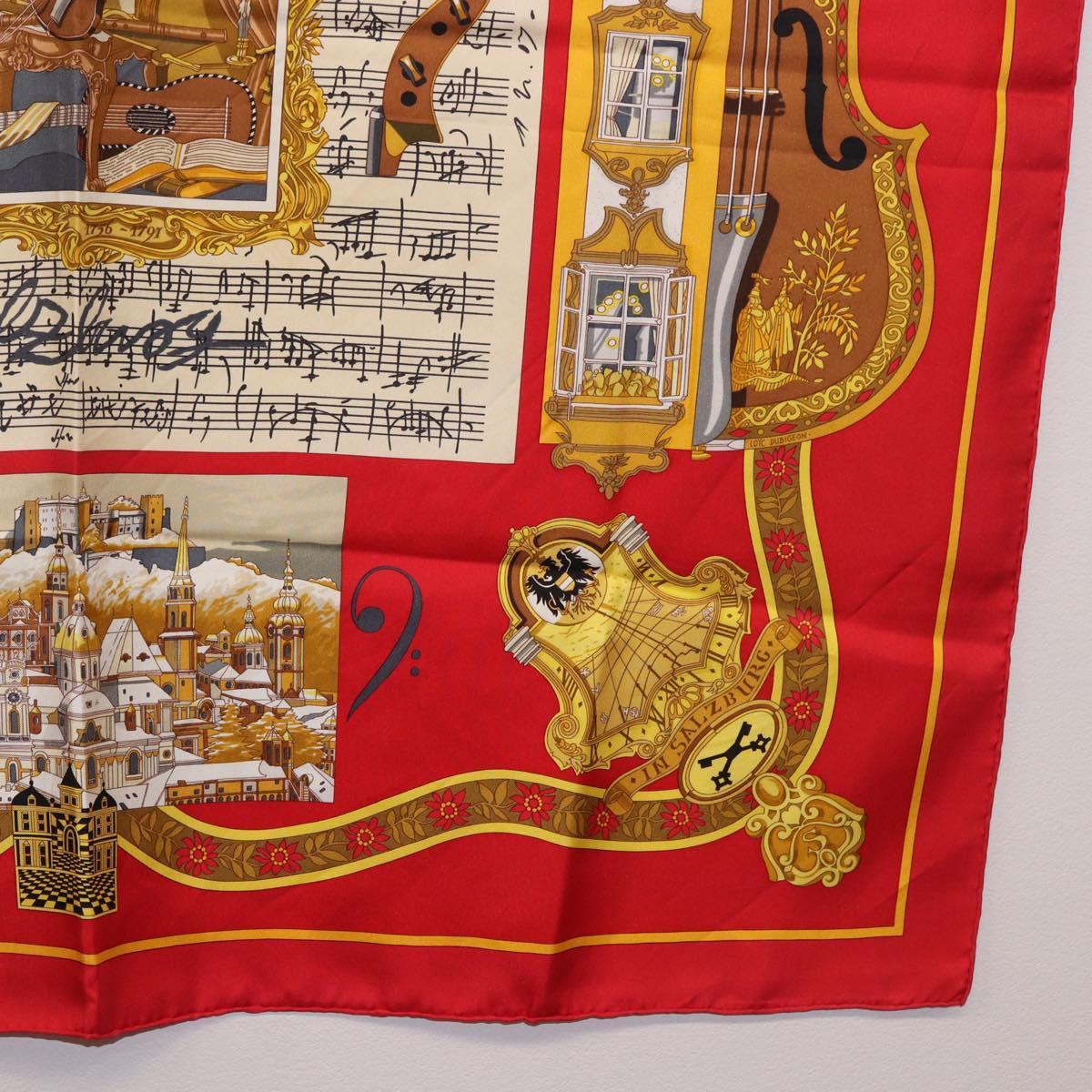 HERMES Carre 90 Scarf "IN SALZBURG" Silk Red Auth 185811 - Jerrillo image 10