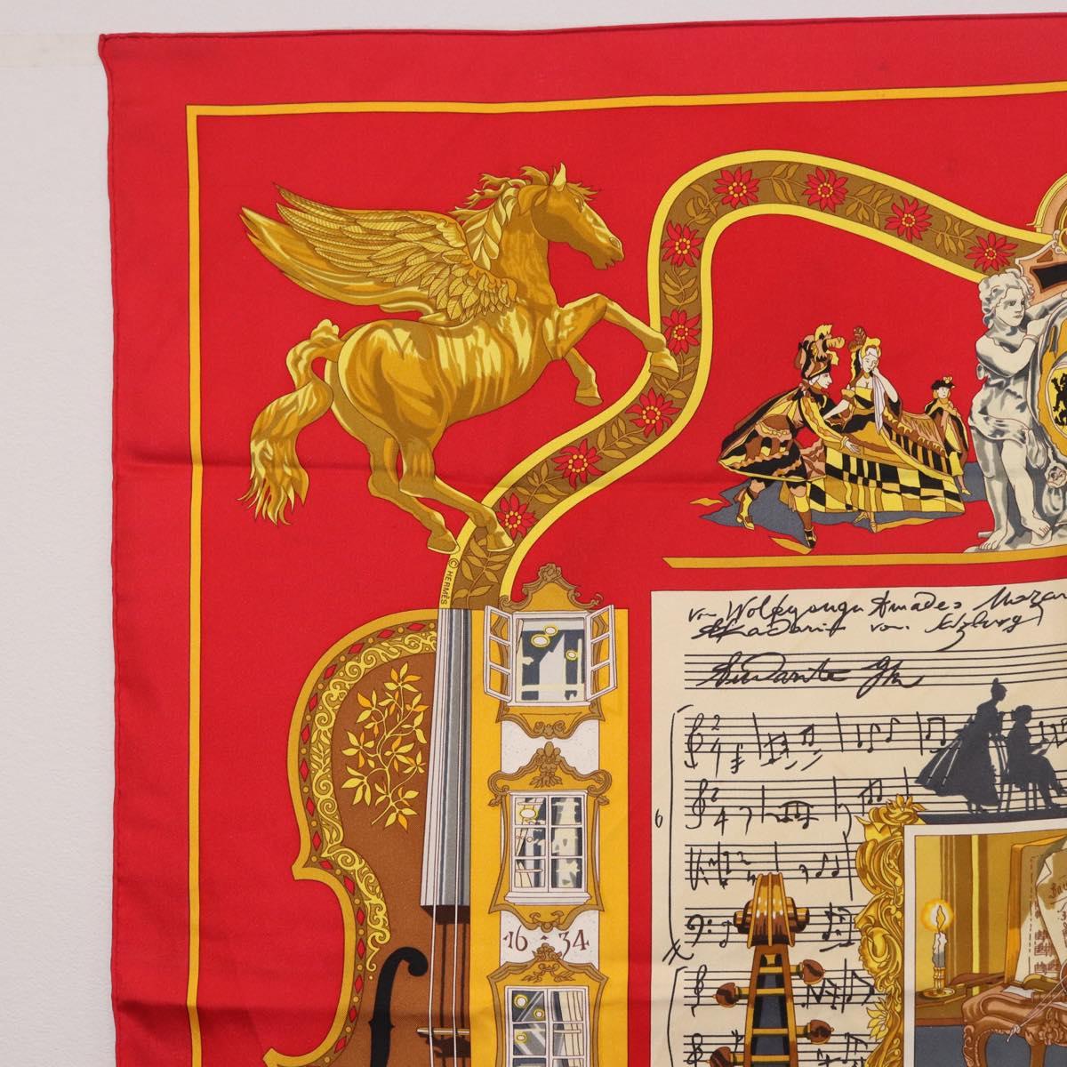 HERMES Carre 90 Scarf "IN SALZBURG" Silk Red Auth 185811 - Jerrillo image 2
