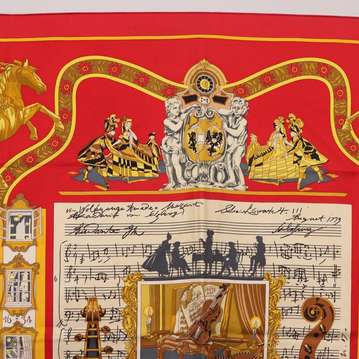 HERMES Carre 90 Scarf "IN SALZBURG" Silk Red Auth 185811 - Jerrillo image 3