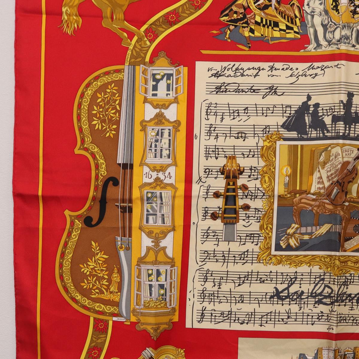 HERMES Carre 90 Scarf "IN SALZBURG" Silk Red Auth 185811 - Jerrillo image 5
