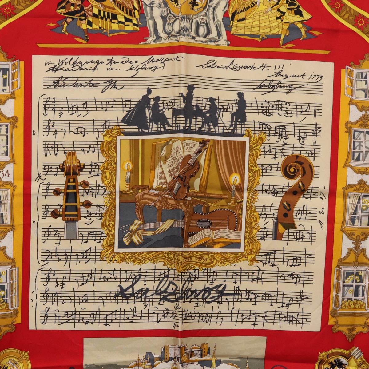 HERMES Carre 90 Scarf "IN SALZBURG" Silk Red Auth 185811 - Jerrillo image 6