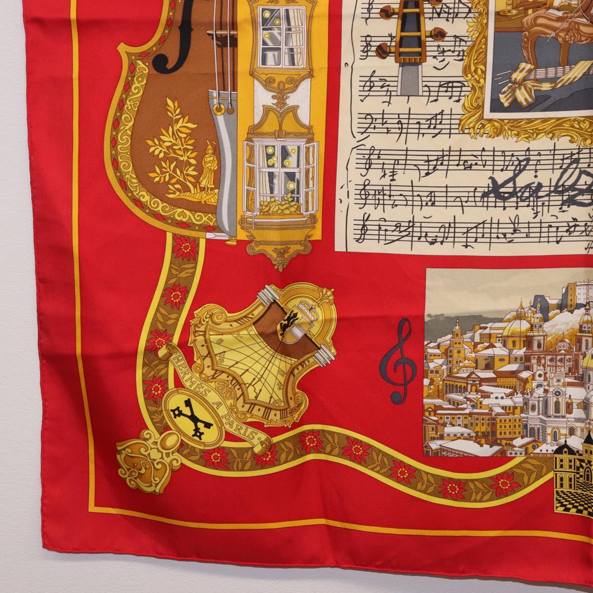 HERMES Carre 90 Scarf "IN SALZBURG" Silk Red Auth 185811 - Jerrillo image 8