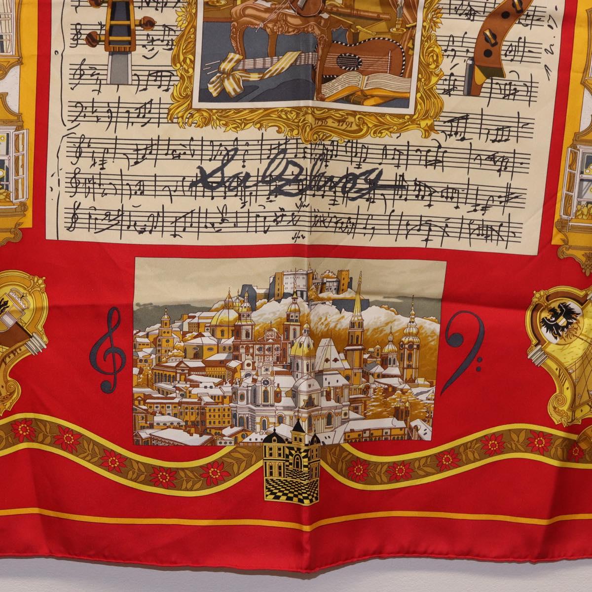 HERMES Carre 90 Scarf "IN SALZBURG" Silk Red Auth 185811 - Jerrillo image 9