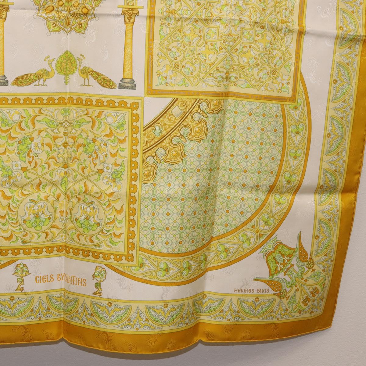 HERMES Carre 90 Scarf "CIELS BYZANTINS" Silk Yellow Auth 185812 - Jerrillo image 10