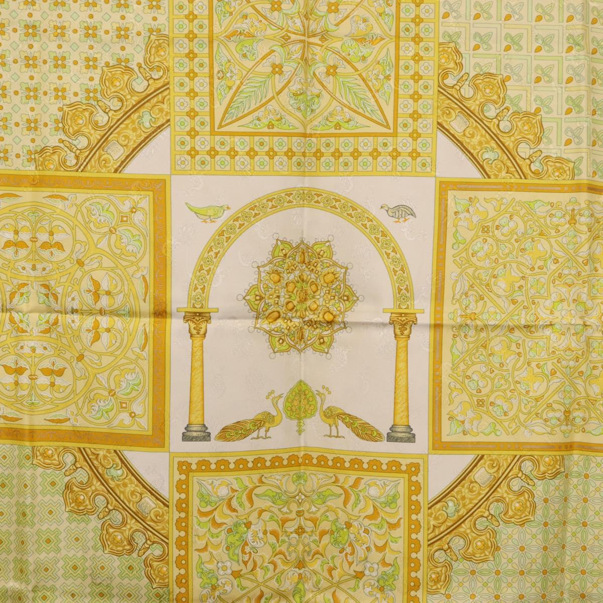 HERMES Carre 90 Scarf "CIELS BYZANTINS" Silk Yellow Auth 185812 - Jerrillo image 6