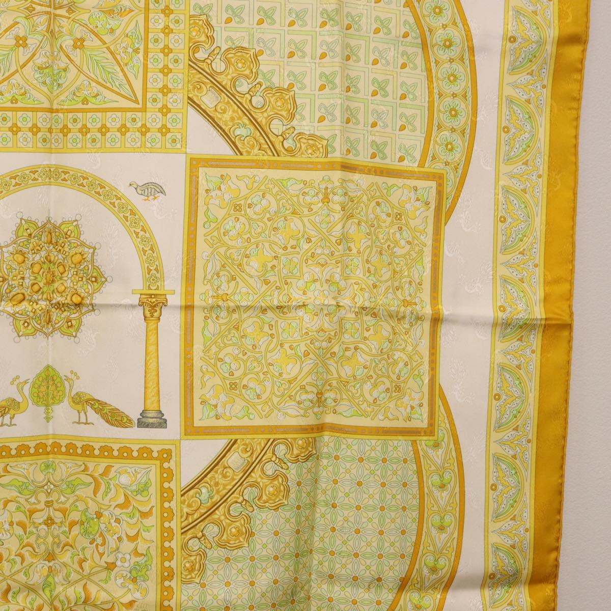 HERMES Carre 90 Scarf "CIELS BYZANTINS" Silk Yellow Auth 185812 - Jerrillo image 7