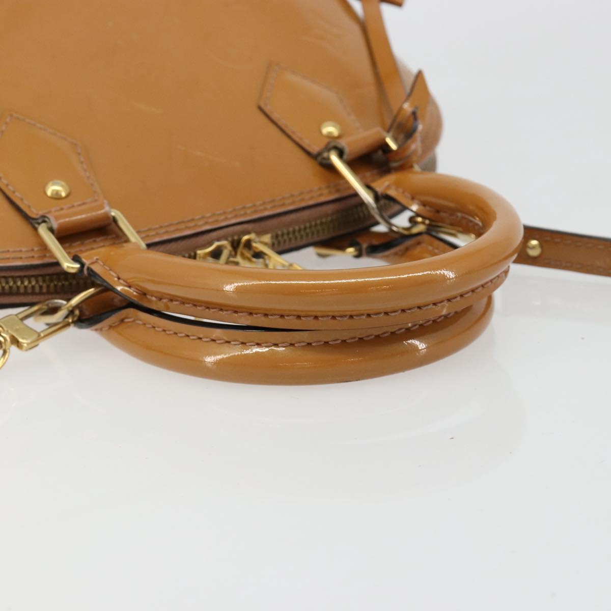 LOUIS VUITTON Monogram Vernis Alma BB Bag 2way Beige Poodle M91752 Auth 185938 - Jerrillo image 8