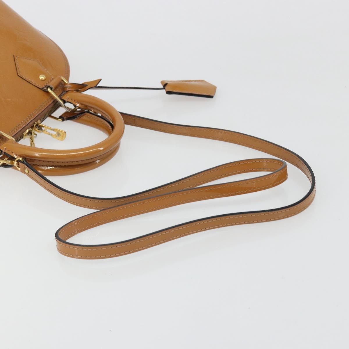 LOUIS VUITTON Monogram Vernis Alma BB Bag 2way Beige Poodle M91752 Auth 185938 - Jerrillo image 9