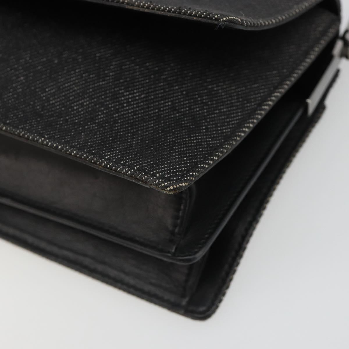 GUCCI Accessory Pouch Denim Black Silver 01235 Auth 185948A - Jerrillo image 9