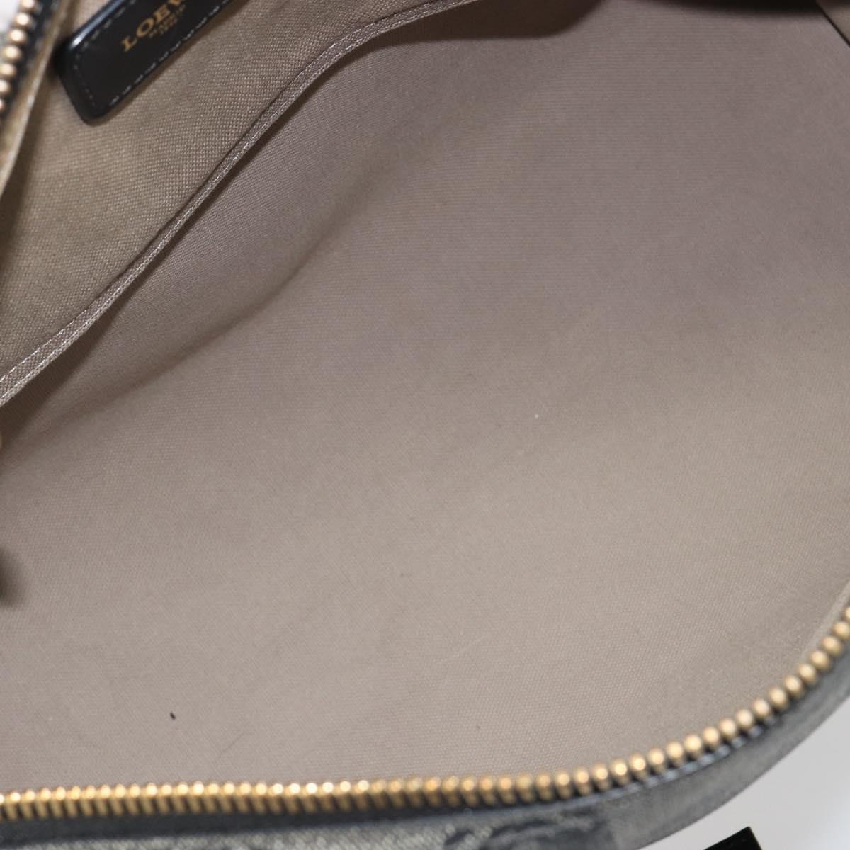 LOEWE Anagram Amazona 36 Hand Bag PVC Black Gold Auth 186081A - Jerrillo image 10
