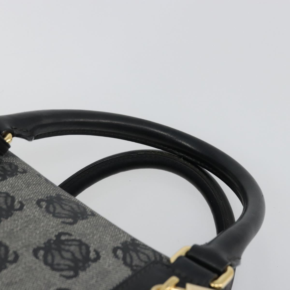 LOEWE Anagram Amazona 36 Hand Bag PVC Black Gold Auth 186081A - Jerrillo image 8