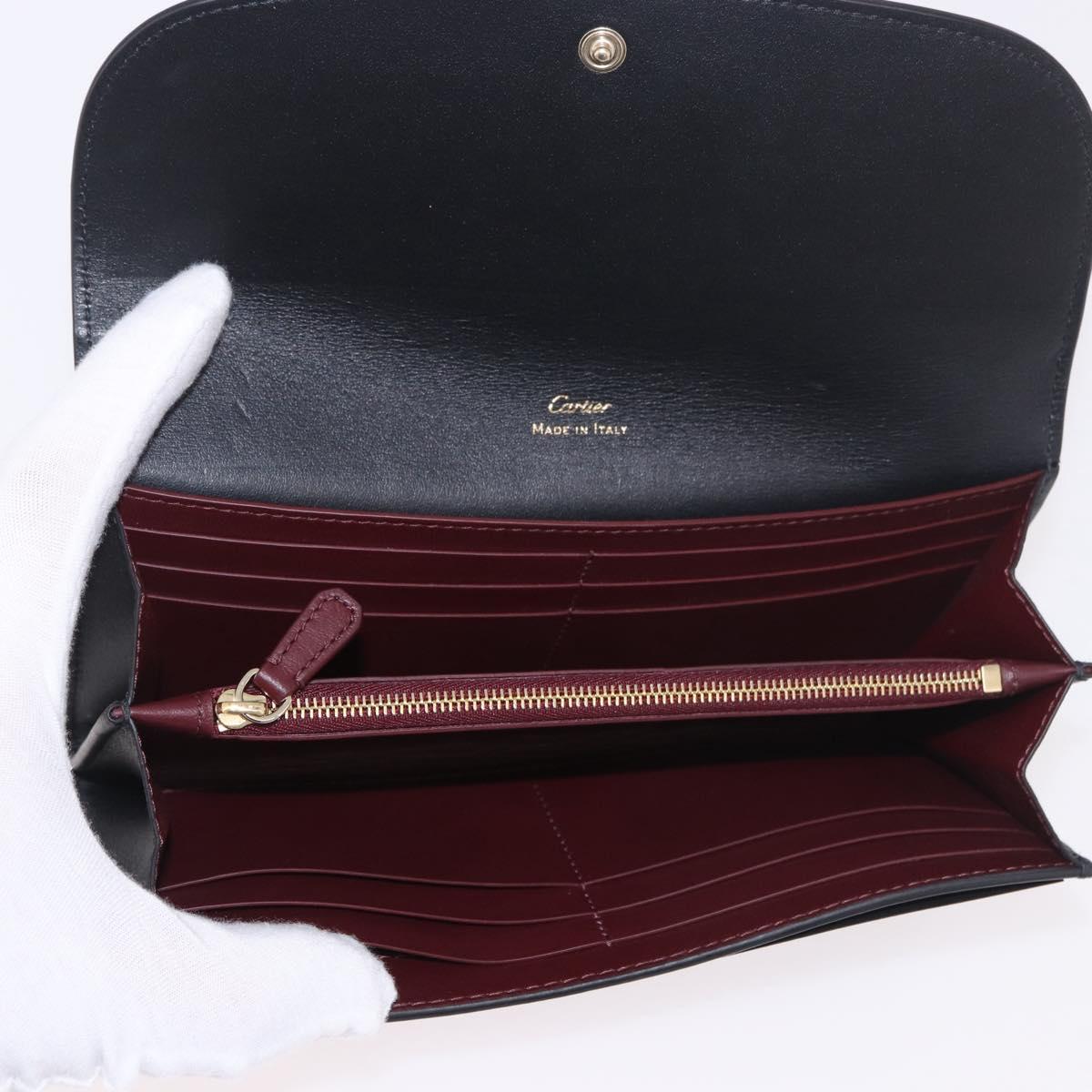 CARTIER Long Wallet Leather Black Gold Auth 186137V - Jerrillo image 8