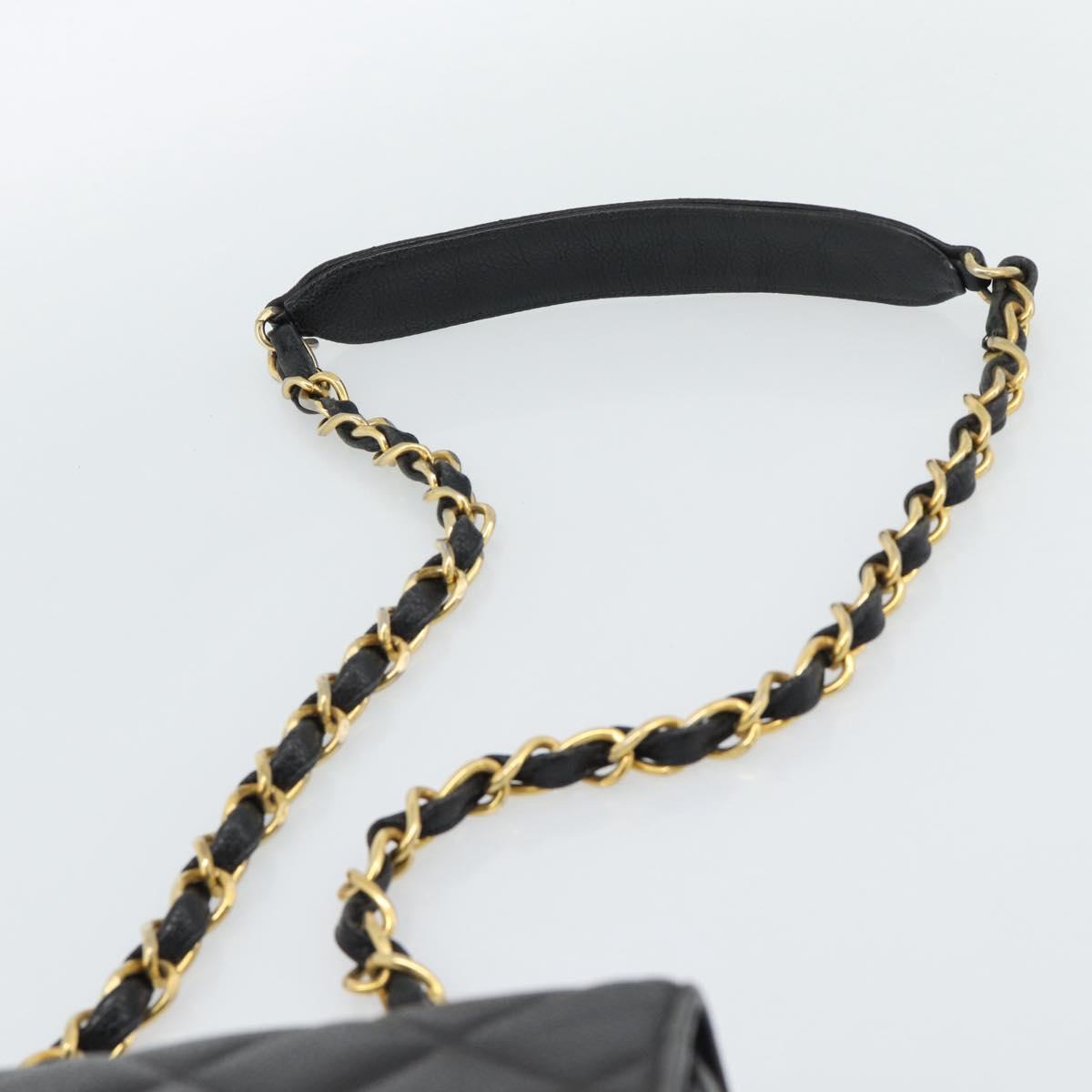CHANEL Chain Matelasse Shoulder Bag Caviar Skin Black Gold CC Auth 186150V - Jerrillo image 8