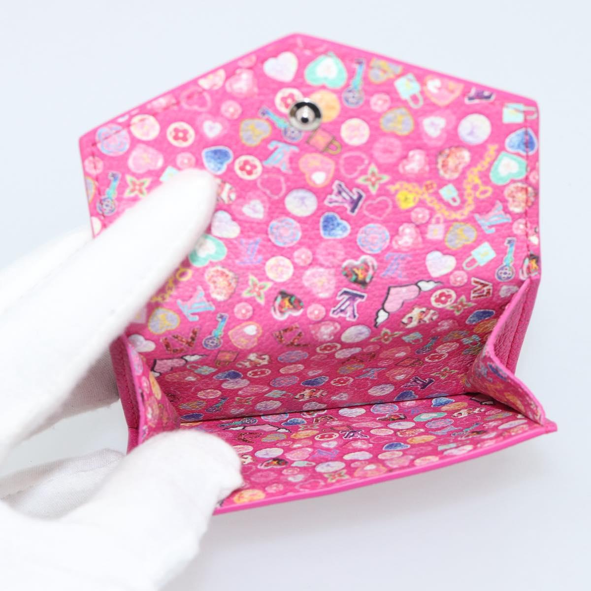 Portafoglio mini LOUIS VUITTON Portefeuille Rock in pelle rosa M81886 LV Autentico 186174M image 8